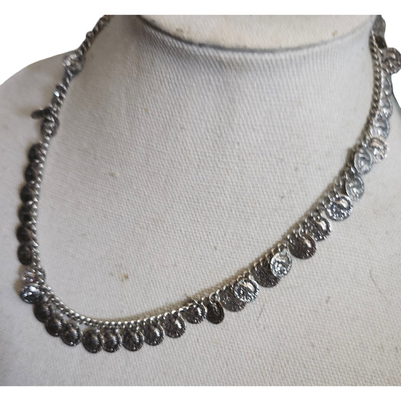 Vtg Mini Petite Francaise Republique Gold Tone Coin Long Necklace - Picture 2 of 5